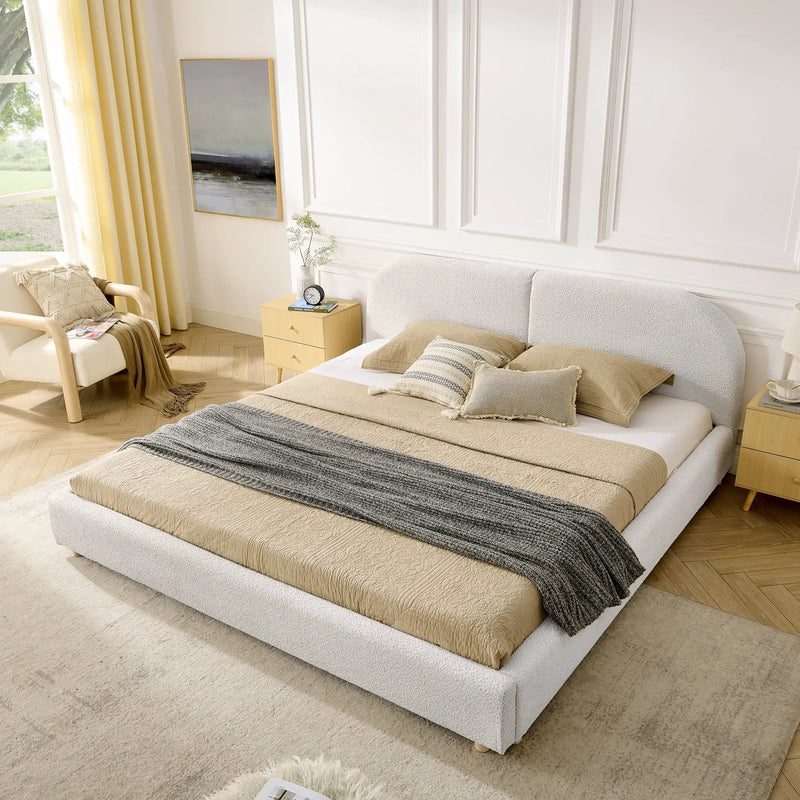 King Size Upholstered Bed Frame by HouseOfZazla