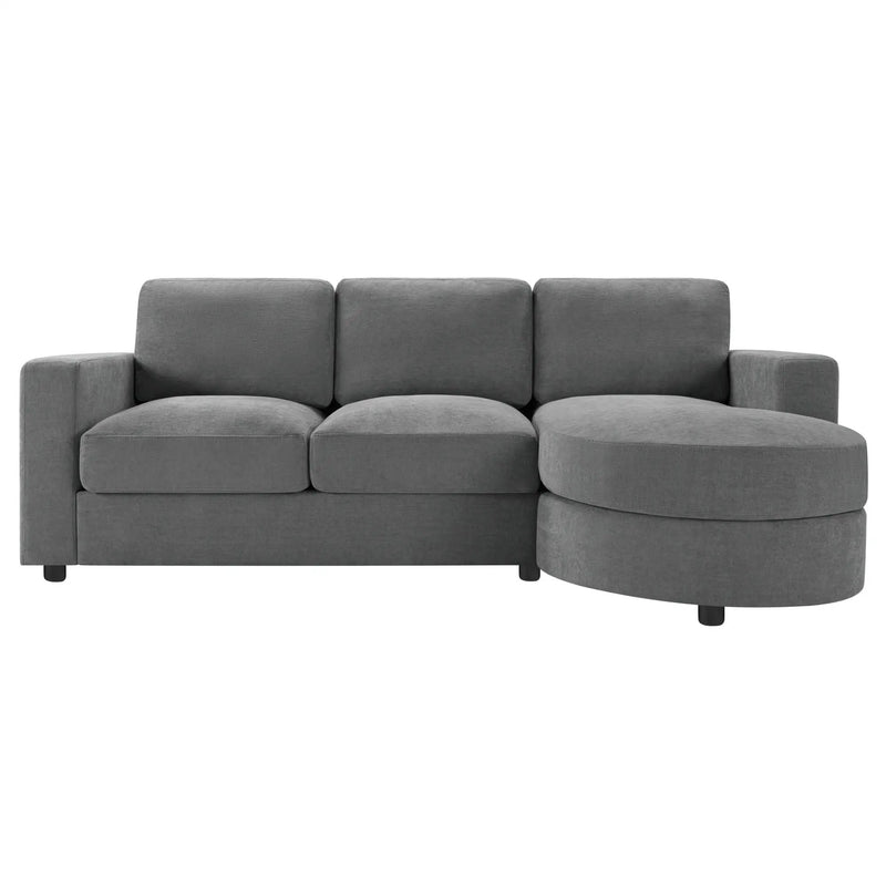 Modern L-Shaped Sectional Sofa With Curved Chaise, USB Ports, And Side Storage Pockets by Unique Piece Furniture