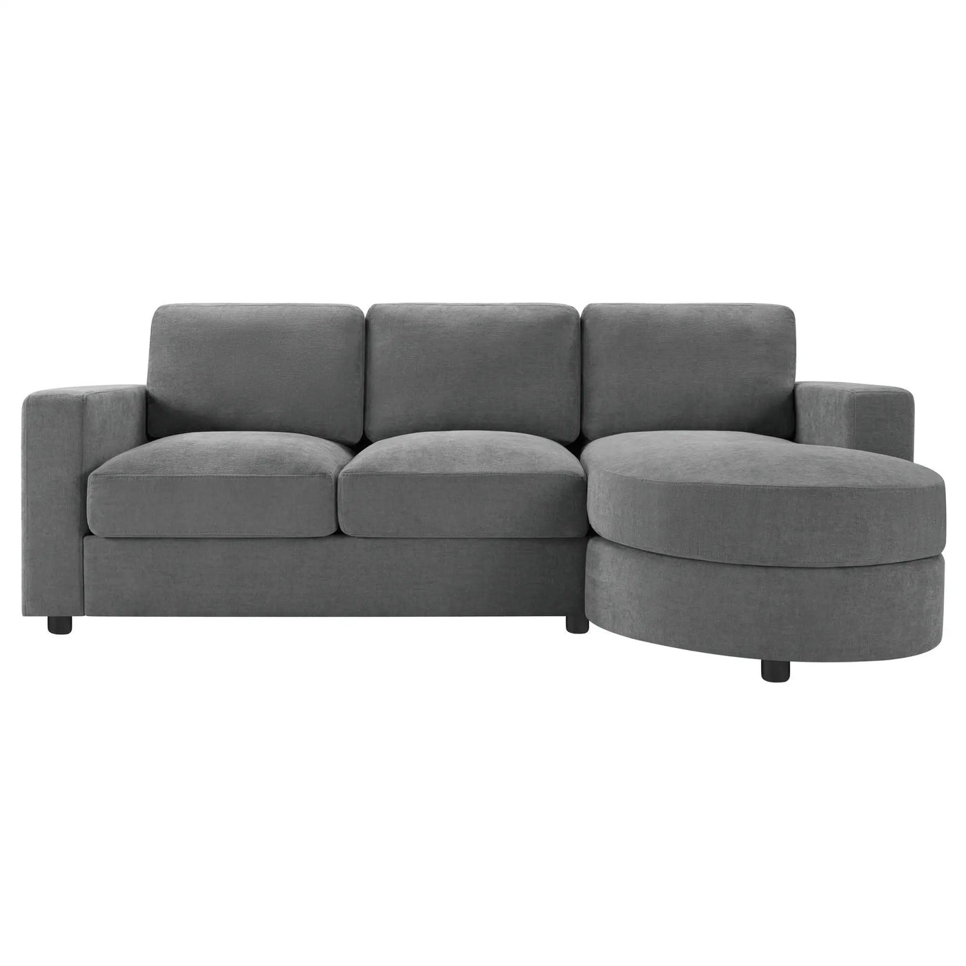 Modern L-Shaped Sectional Sofa With Curved Chaise, USB Ports, And Side Storage Pockets by Unique Piece Furniture