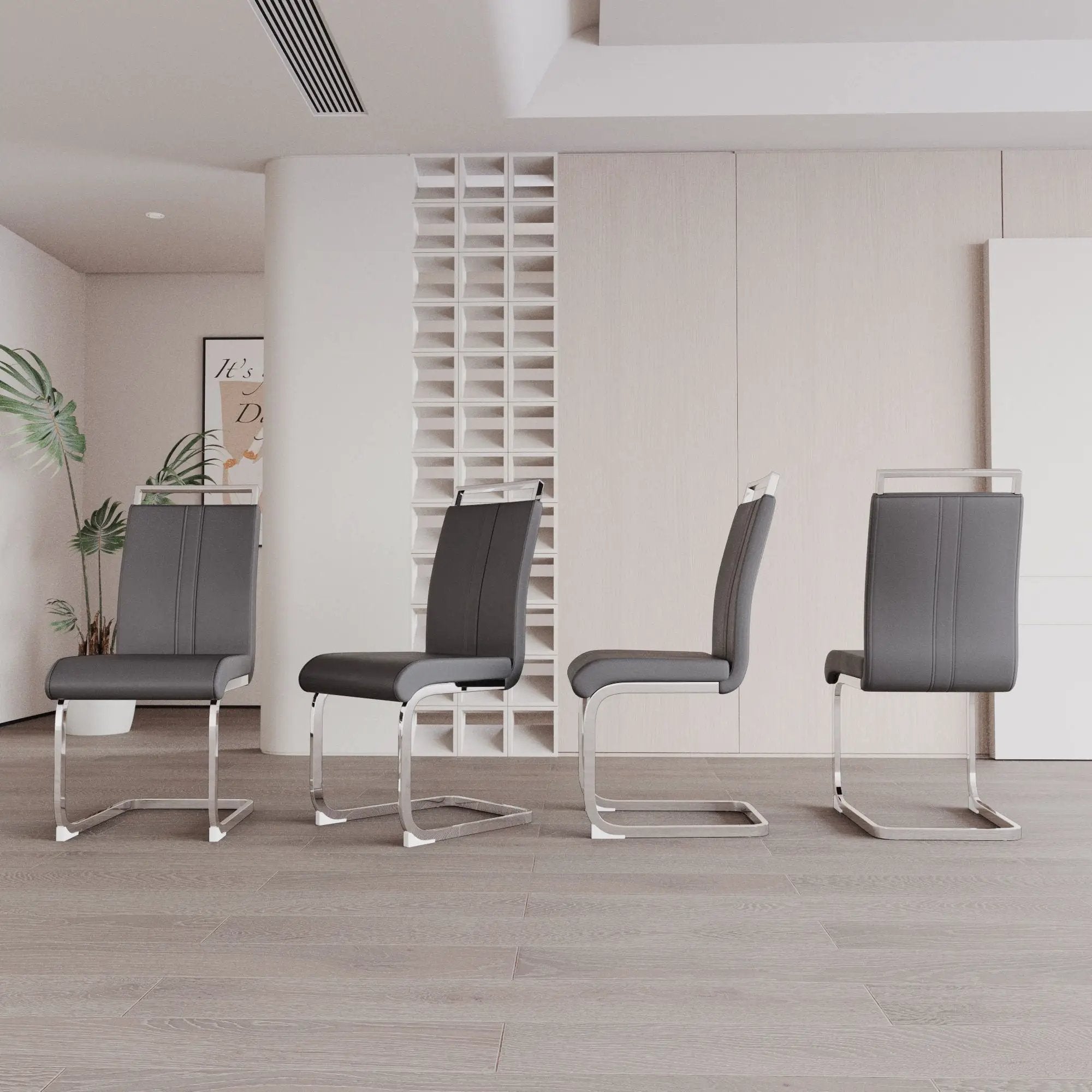 Modern Dining Chairs With Padded Seat, High Back by Unique Piece Furniture