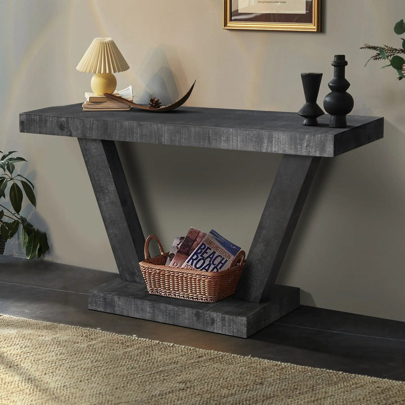 Vintage Distressed Wood Entryway Bench With 2 Tier Storage Cabinet by HouseOfZazla
