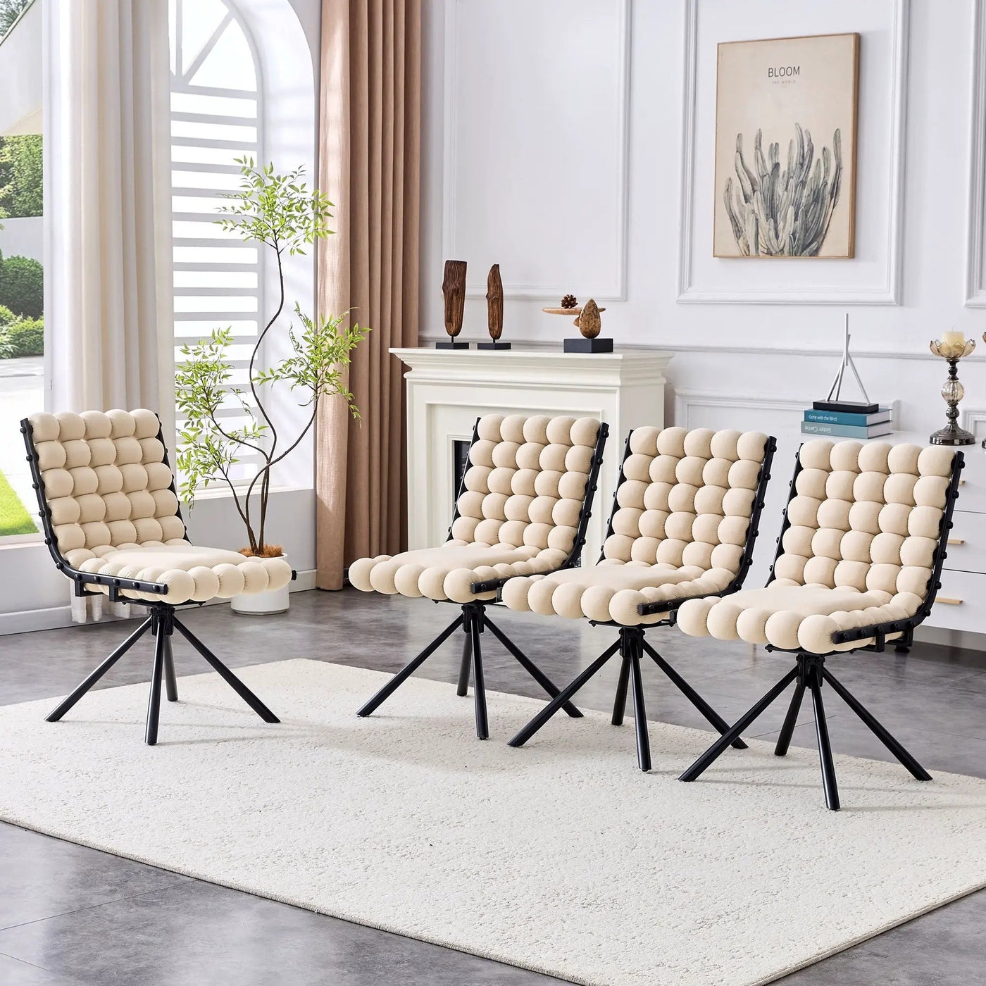 Puffy Bubble, Ball Chain Dining Chairs For Dining Room (Set of 2) by HouseOfZazla