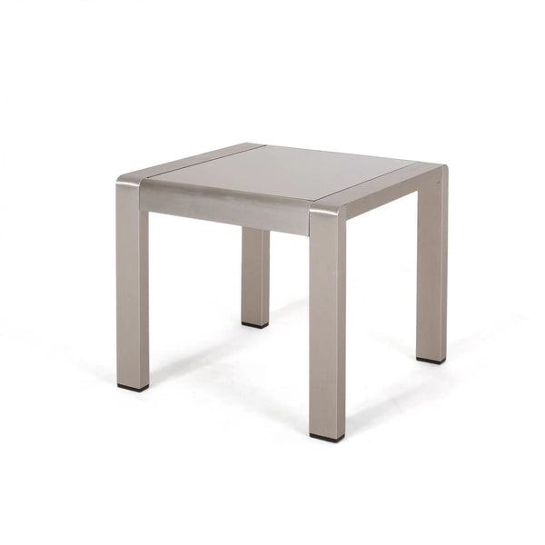 Cape Coral Contemporary Side Table With Frosted Glass Top