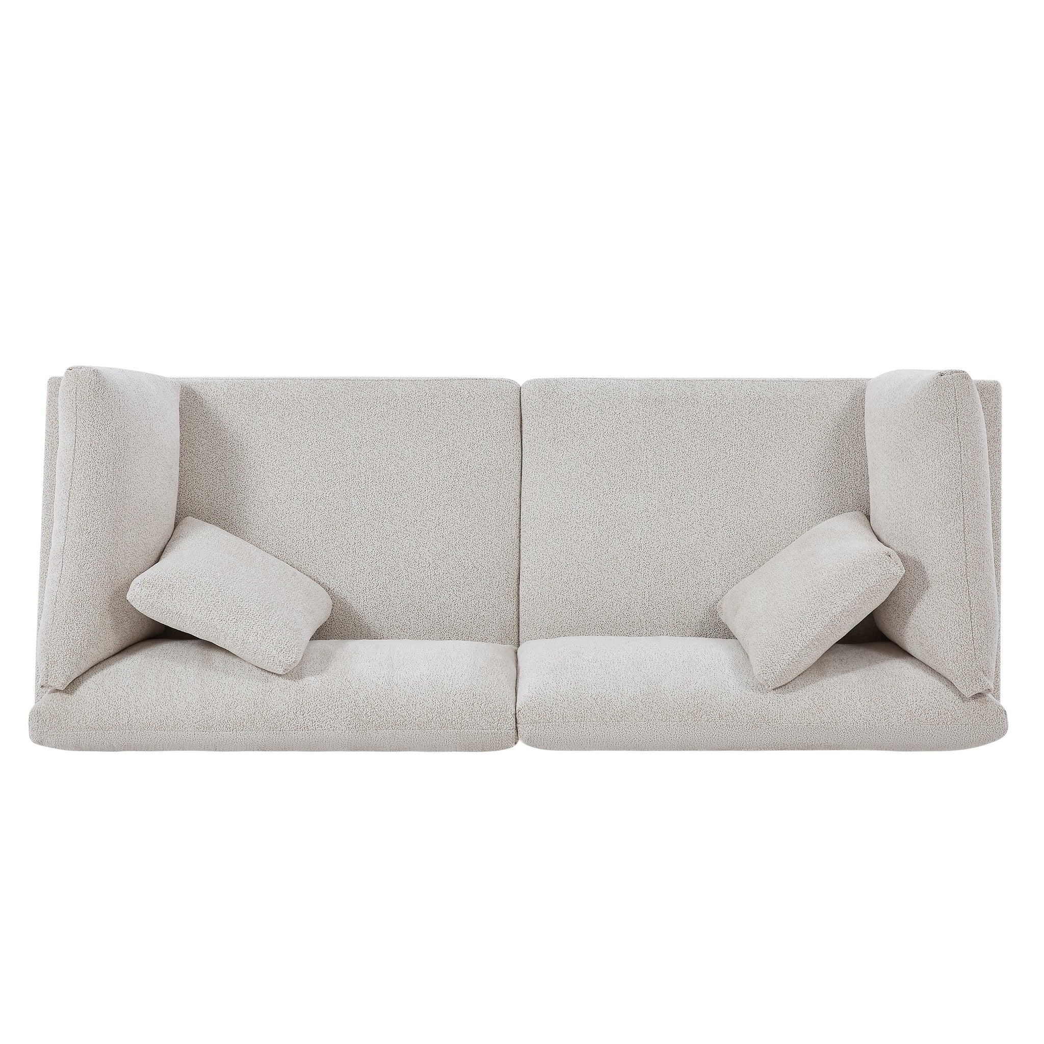 83.5" Modern Flared Arms Sofa (Beige) by HouseOfZazla
