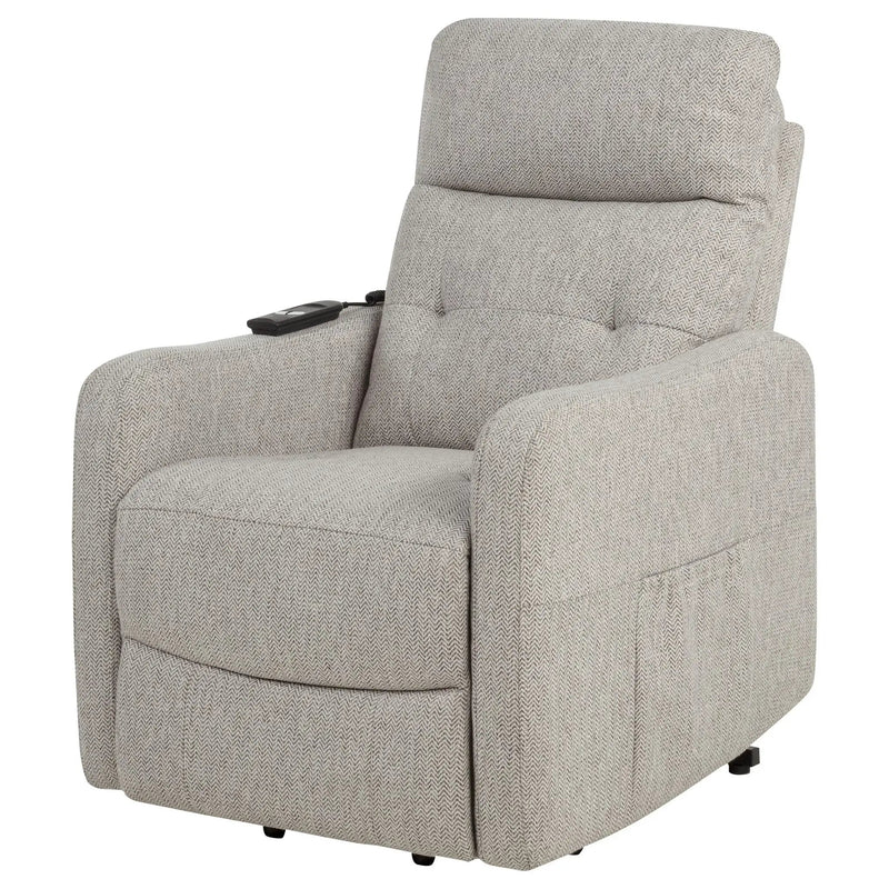 Dayes Upholstered Power Lift Recliner Chair Taupe by Unique Piece Furniture