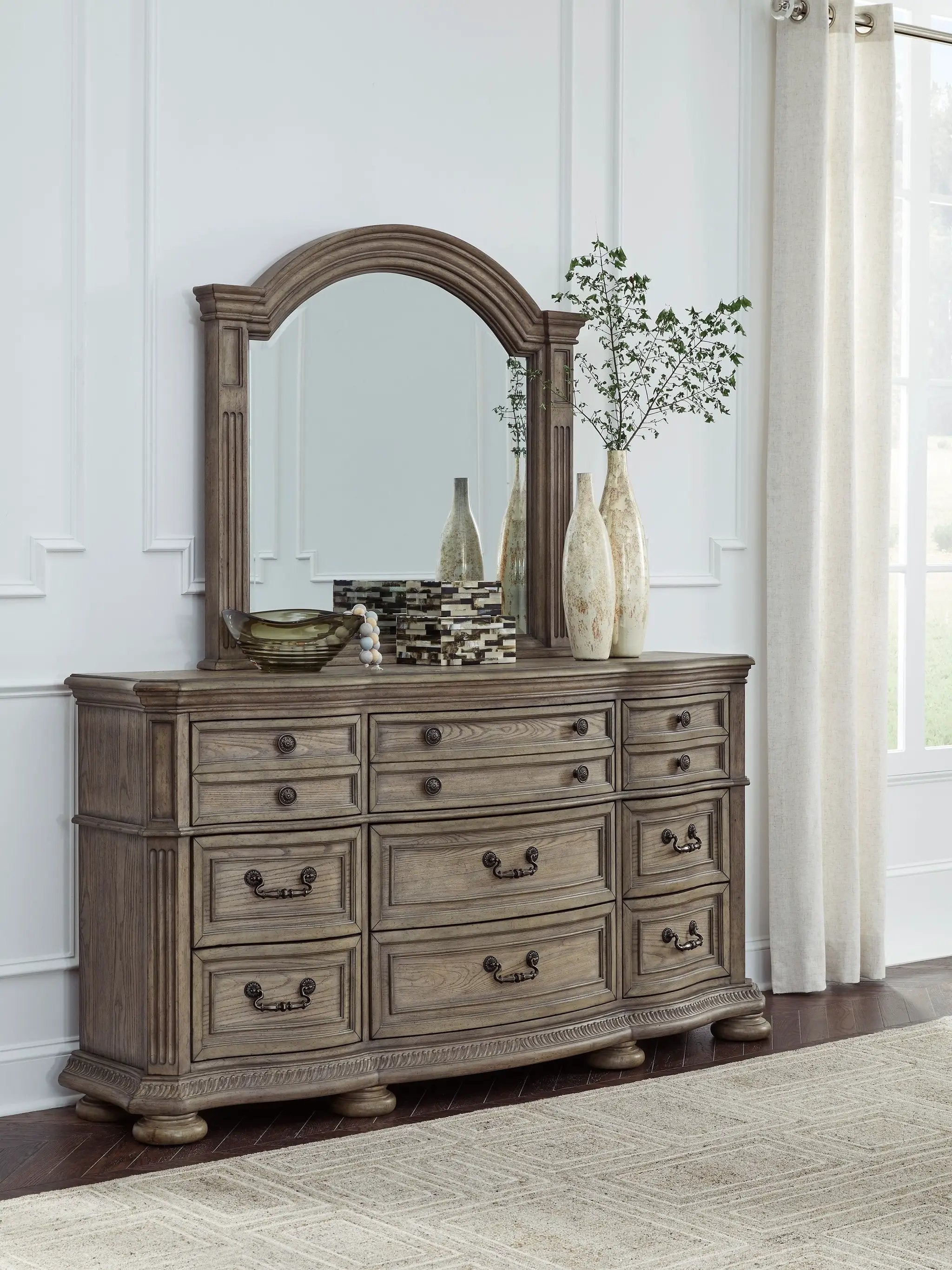 Ardenfield - Dresser And Mirror - Light Brown by Unique Piece Furniture
