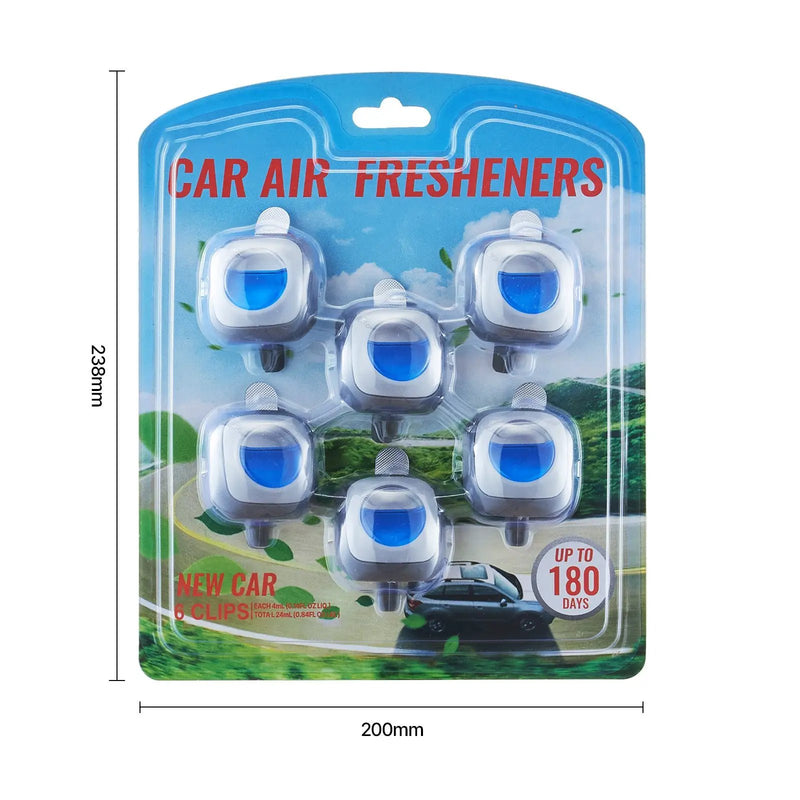 Car Air Freshener 6-Pack New Car Scent Vent Clip 4ml Each by HouseOfZazla