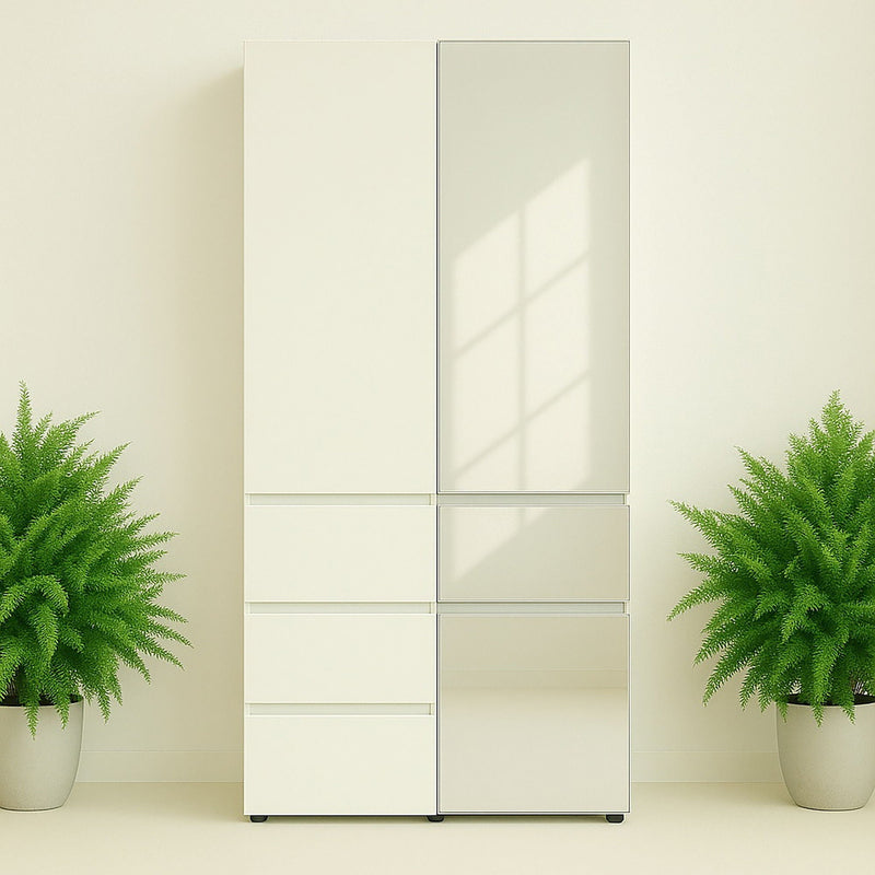 Elise - Modular Closet System With Mirror And Customizable Storage - White by HouseOfZazla