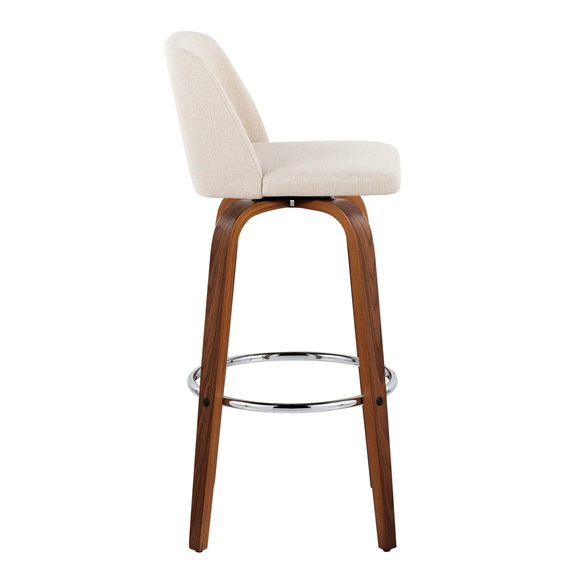 Toriano - Mid Century Modern Fixed Height, Barstool With Swivel With Round Footrest (Set of 2) by Unique Piece Furniture