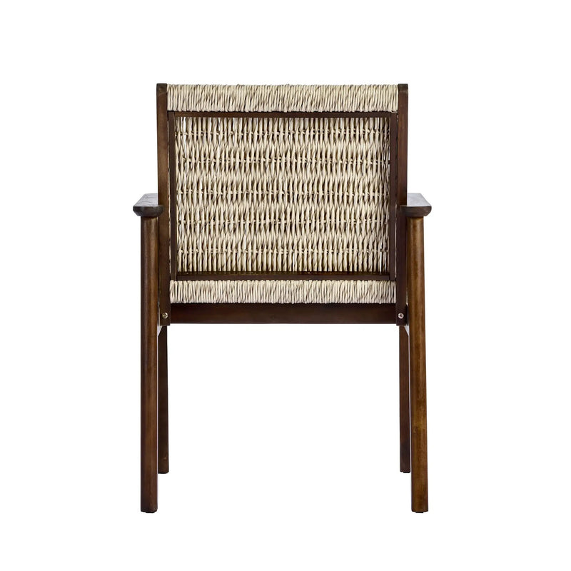 Outdoor Dining Chair Set with Acacia Wood & Wicker Rattan by HouseOfZazla