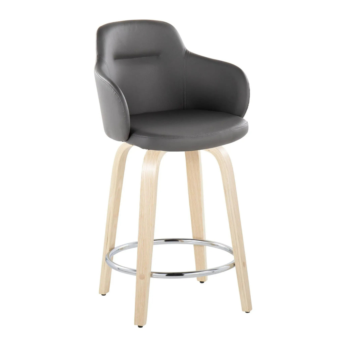 Boyne - Contemporary Fixed Height Counter Stool & Swivel With Round Footrest (Set of 2) by HouseOfZazla