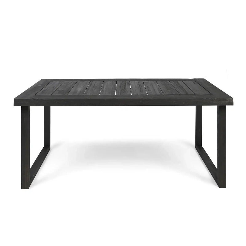 Outdoor Acacia Wood Dining Table, Sandblast Finish by HouseOfZazla
