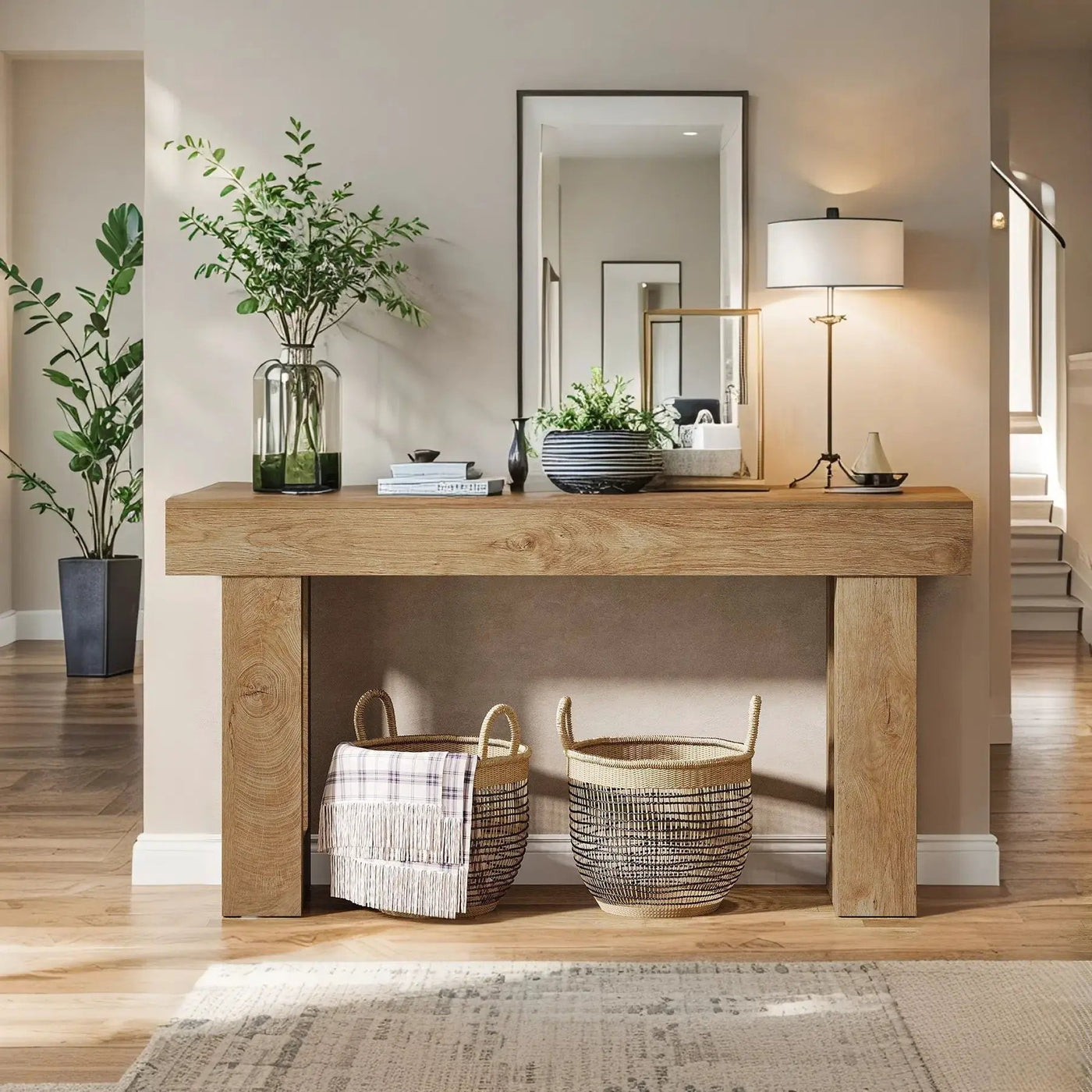 Console Table, Extra Long Narrow Sofa Table for Living Hallway by HouseOfZazla