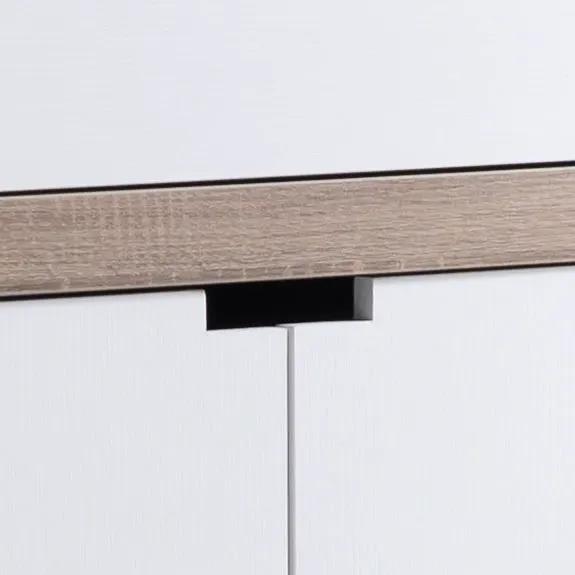Modernize Kitchen Buffet Organizing Cabinet With 4 Shelves - White / Dark Taupe by Unique Piece Furniture