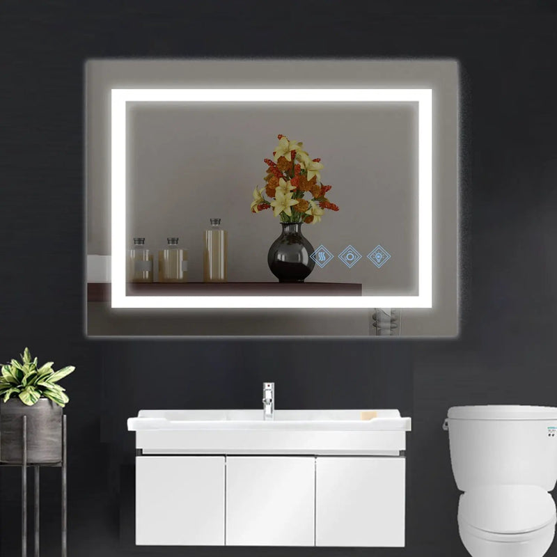 3000-6000K LED Bathroom Mirror With Lights, Anti-Fog Dimmable Lighted Wall Mounted Vanity Mirror Master Bath Modern Makeup (Only Mirrors, Not Cabinets) Horizontal & Vertical by HouseOfZazla