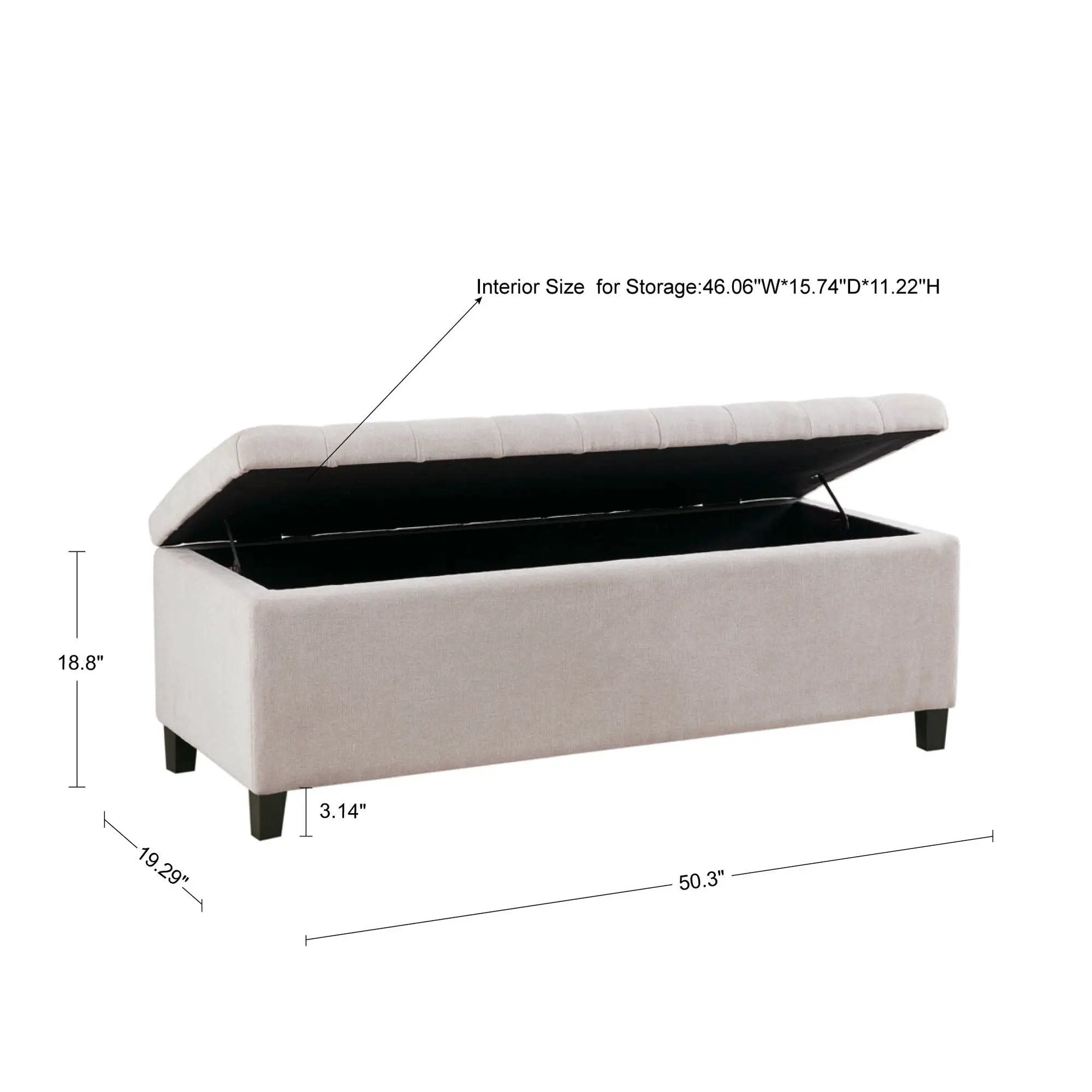 Elegant Design Tufted Top, Soft Close Storage Bench by Unique Piece Furniture
