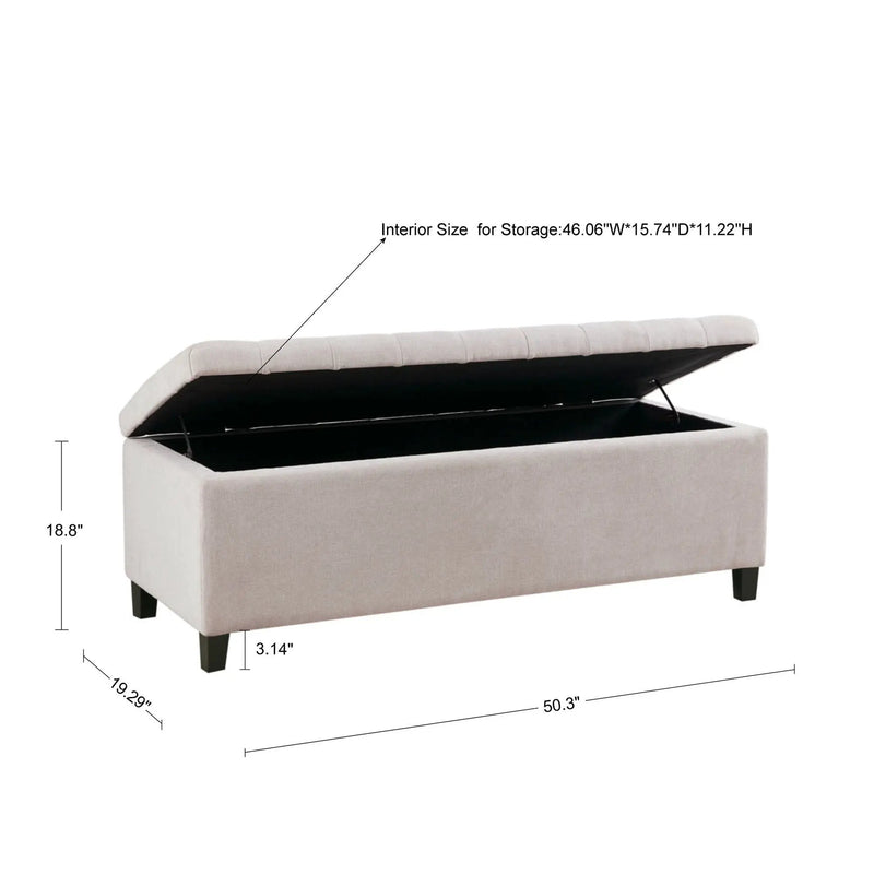 Elegant Design Tufted Top, Soft Close Storage Bench by HouseOfZazla