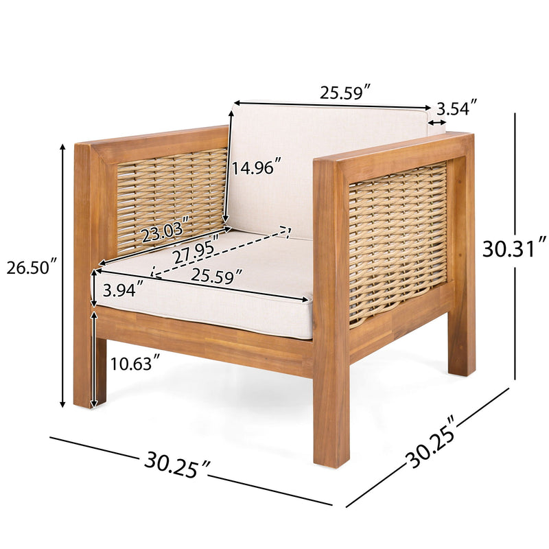 Outdoor Club Chair With Wicker Armrest by HouseOfZazla