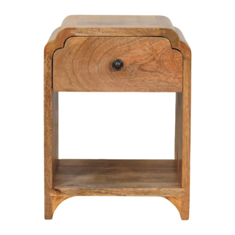 Newton Mini Oak-ish Nightstand with a Drawer and Open Shelf by HouseOfZazla
