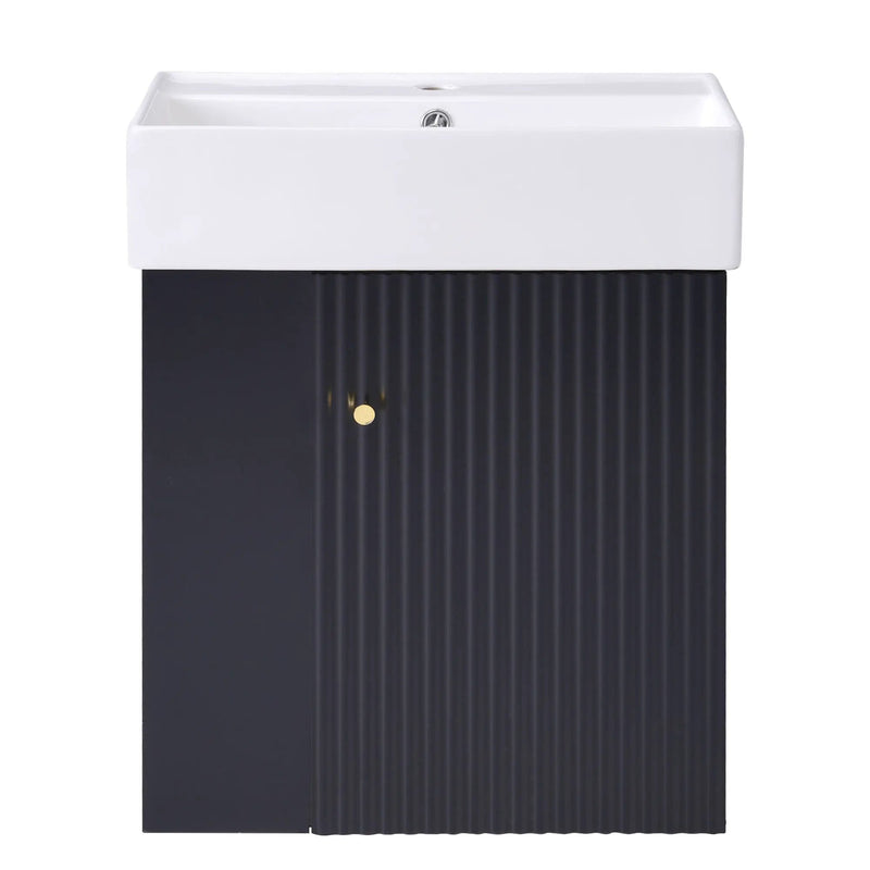 Modern Floating Bathroom Vanity With Ceramic Basin Perfect For Small Bathrooms by Unique Piece Furniture