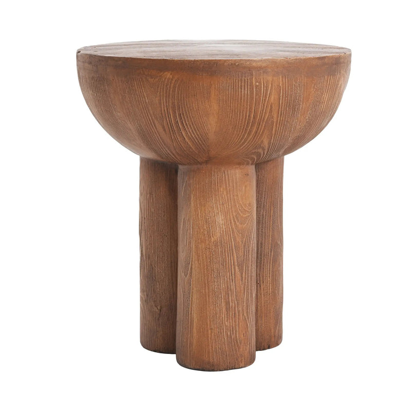 Iris Outdoor Patio Three-Legged Wood-Grain Side Table by HouseOfZazla
