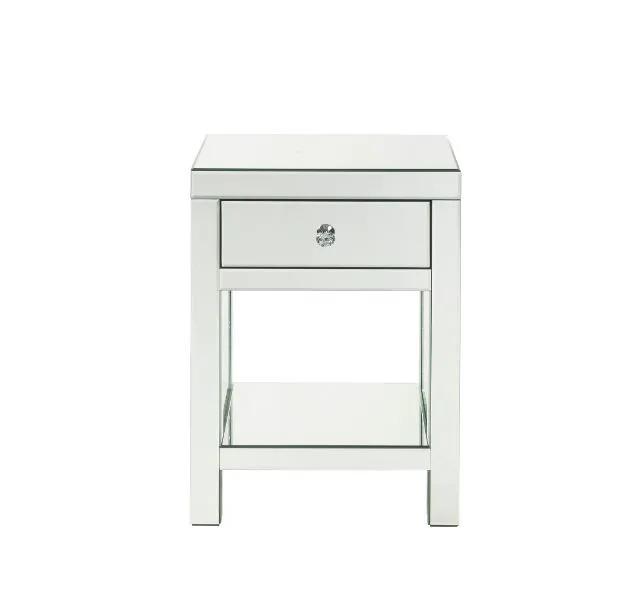 Nysa - 18" X 14" Accent Table - Mirrored & Faux Crystals by Unique Piece Furniture