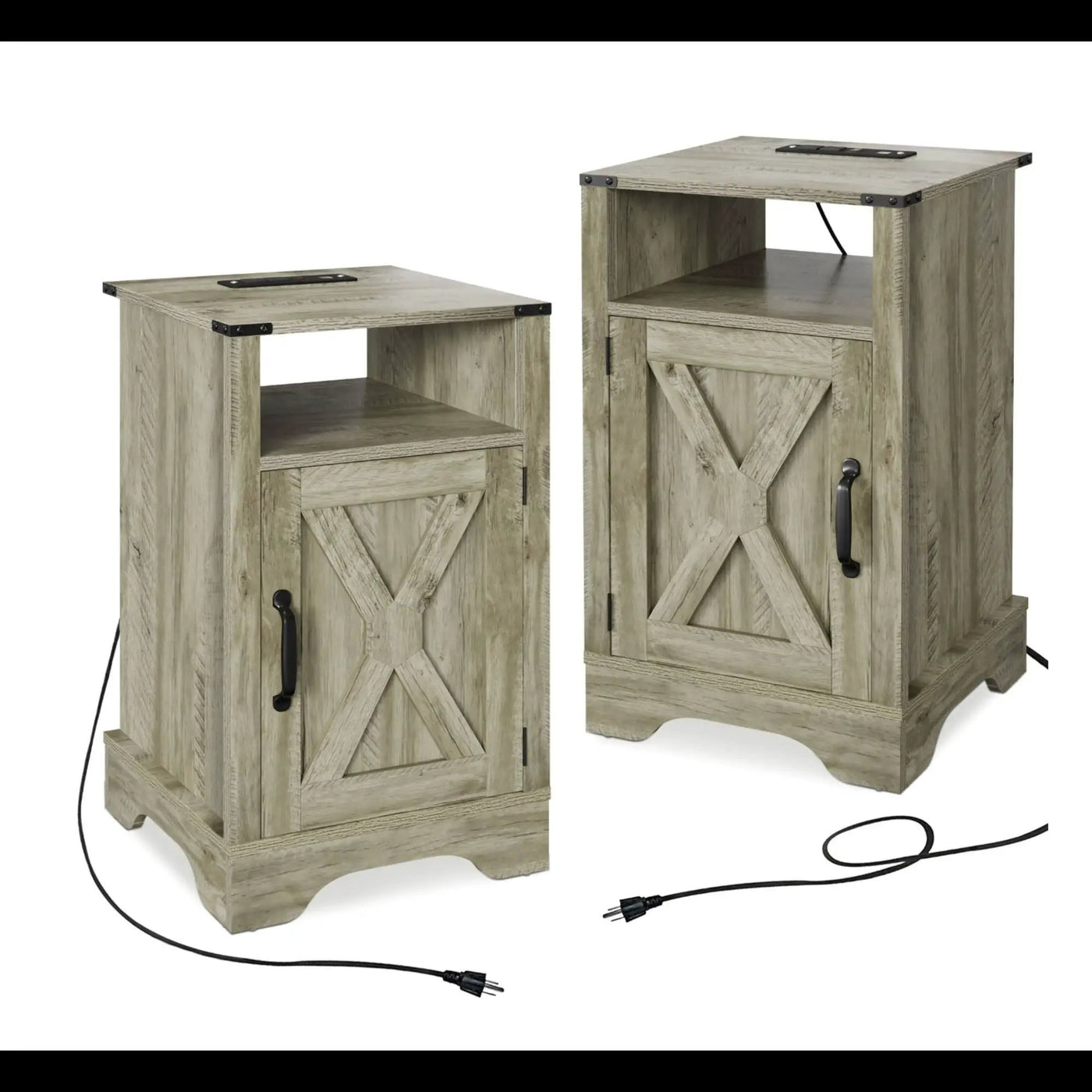 Farmhouse Nightstand, Charging Station & Storage by HouseOfZazla