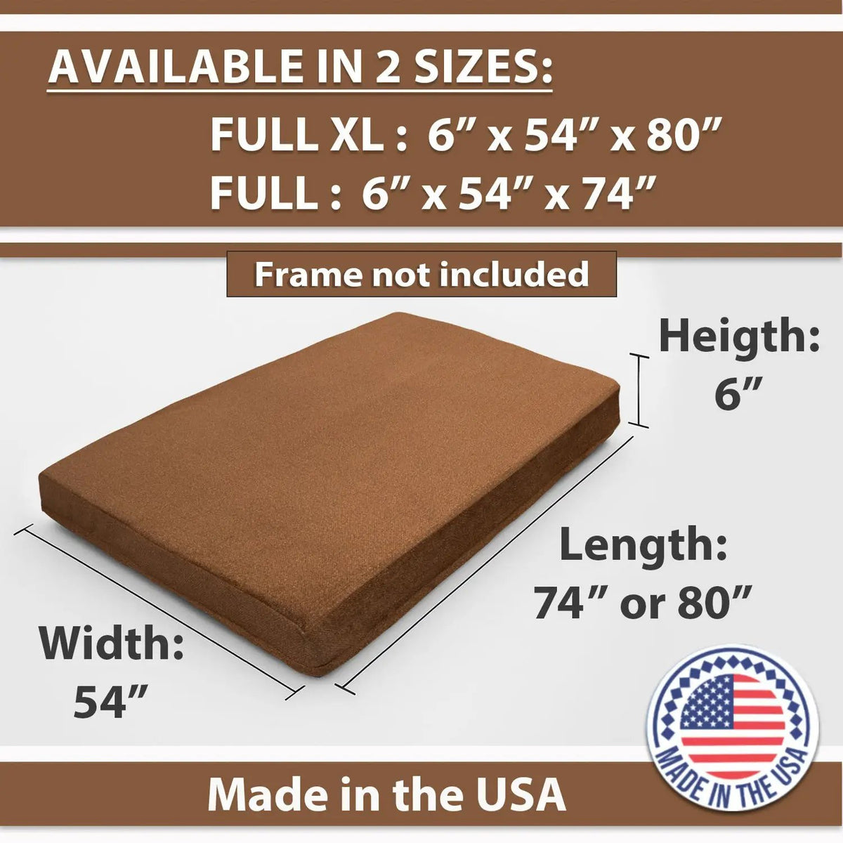 Memory Foam Infused Futon Mattress Full XL by HouseOfZazla