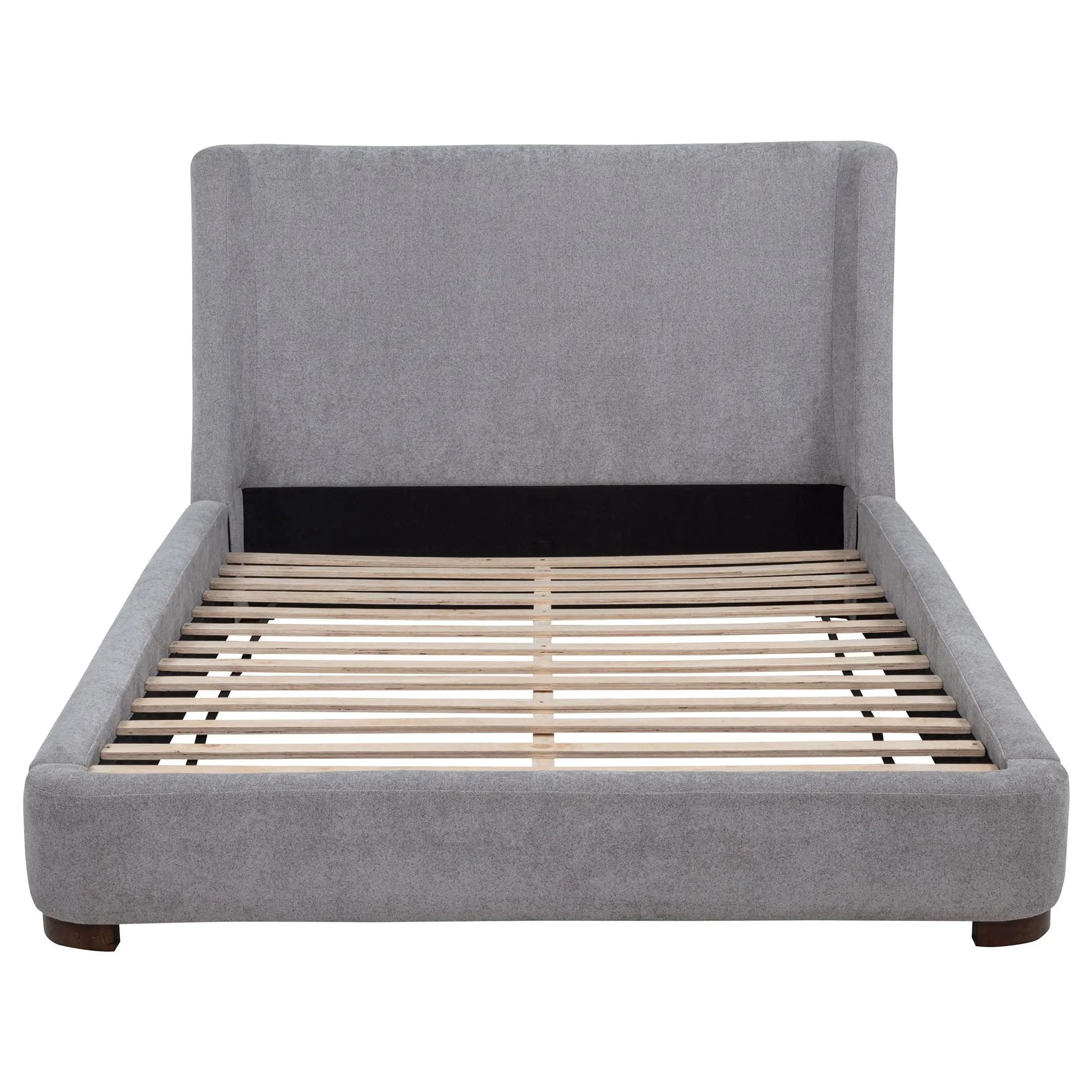Rennes Upholstered Queen Wingback Platform Bed Grey by Unique Piece Furniture