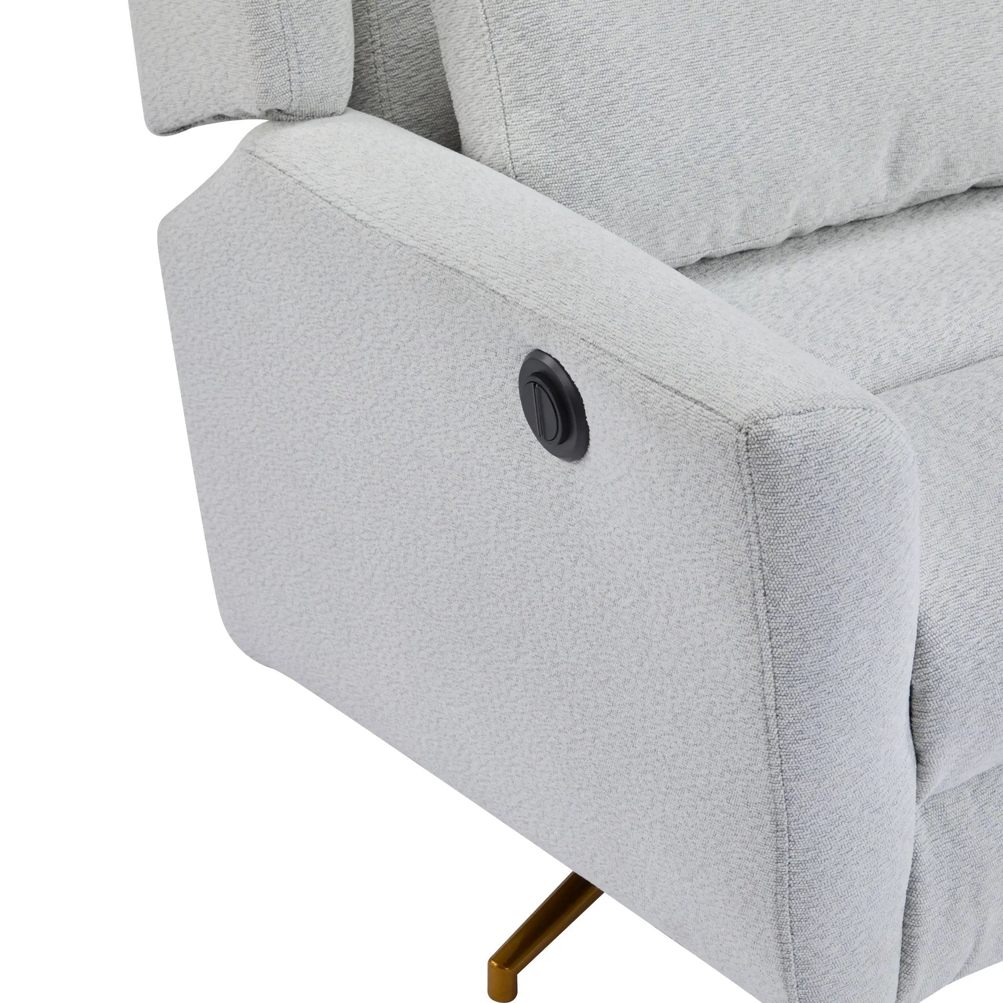 Power Recliner Chair Swivel Upholstered 360° Swivel Recliner by HouseOfZazla