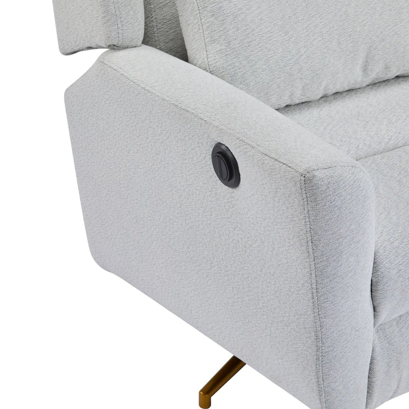 Power Recliner Chair Swivel Upholstered 360° Swivel Recliner by HouseOfZazla