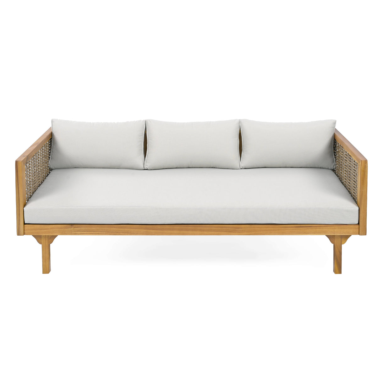 Wicker Patio Furniture Set with Weather-Resistant Rattan Sectional - Brown/Light Grey, photo 9 of 10