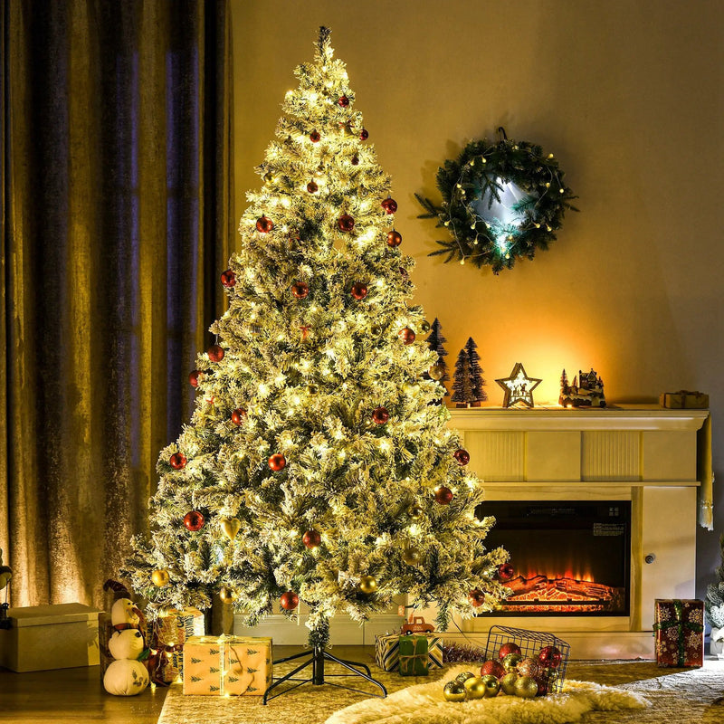 HOMCOM 7.5ft Tall Prelit Artificial Christmas Tree by HouseOfZazla