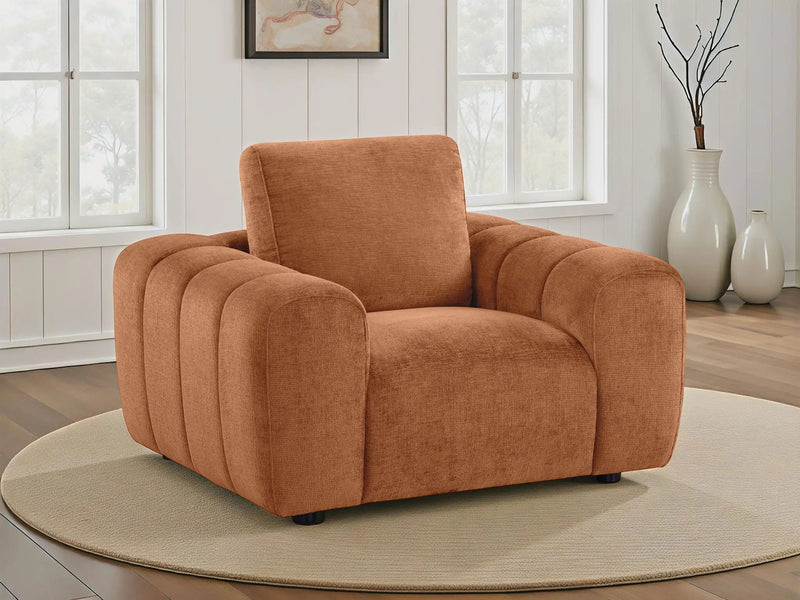 Burnett Chenille Upholstered Accent Chair Burnt Orange by Unique Piece Furniture