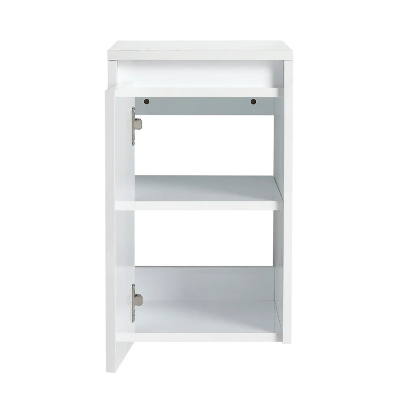 12" Bathroom Side Cabinet, Soft Close Doors, Float Mounting Design, Glossy by HouseOfZazla