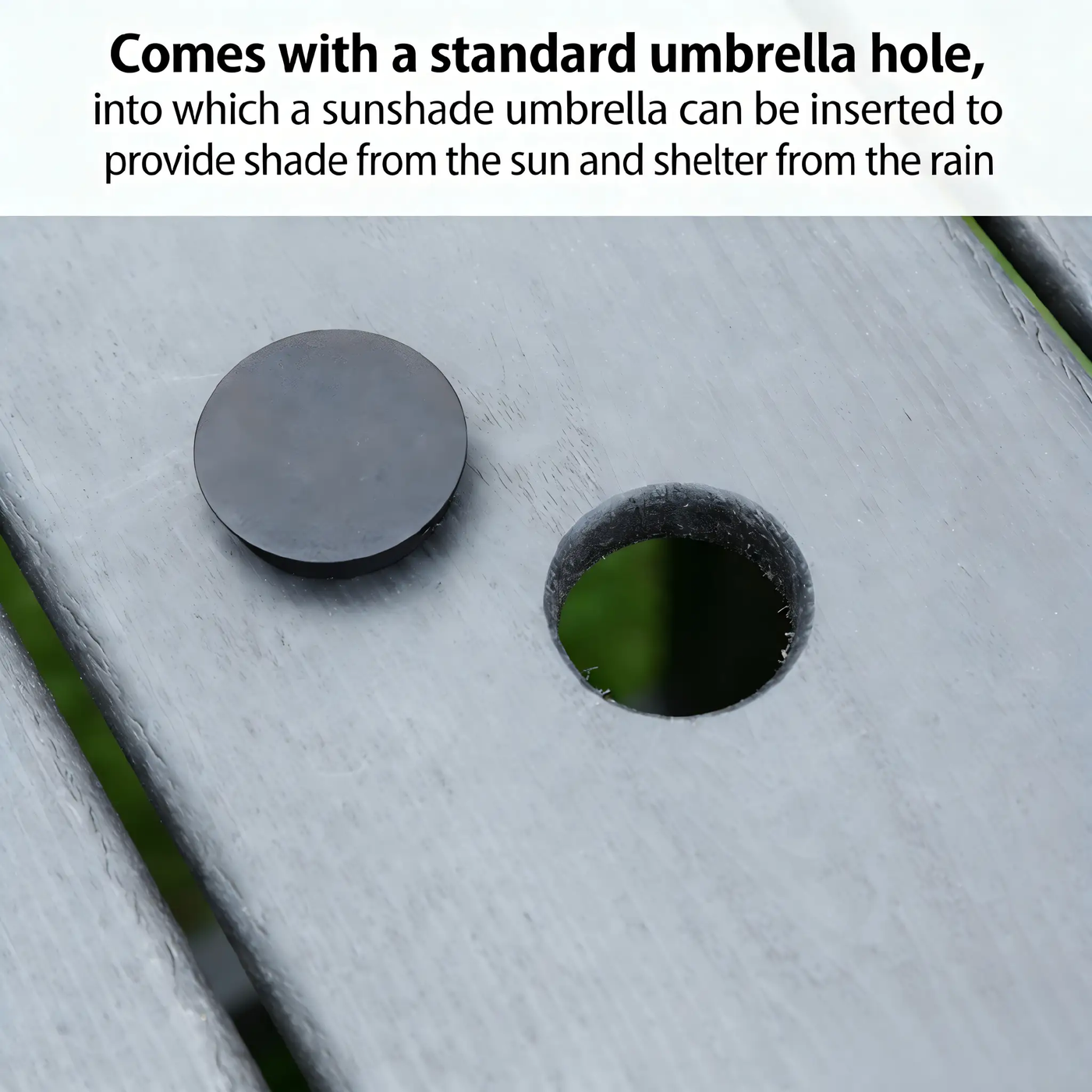 HDPE Patio Dining Family Table with Umbrella Hole by HouseOfZazla