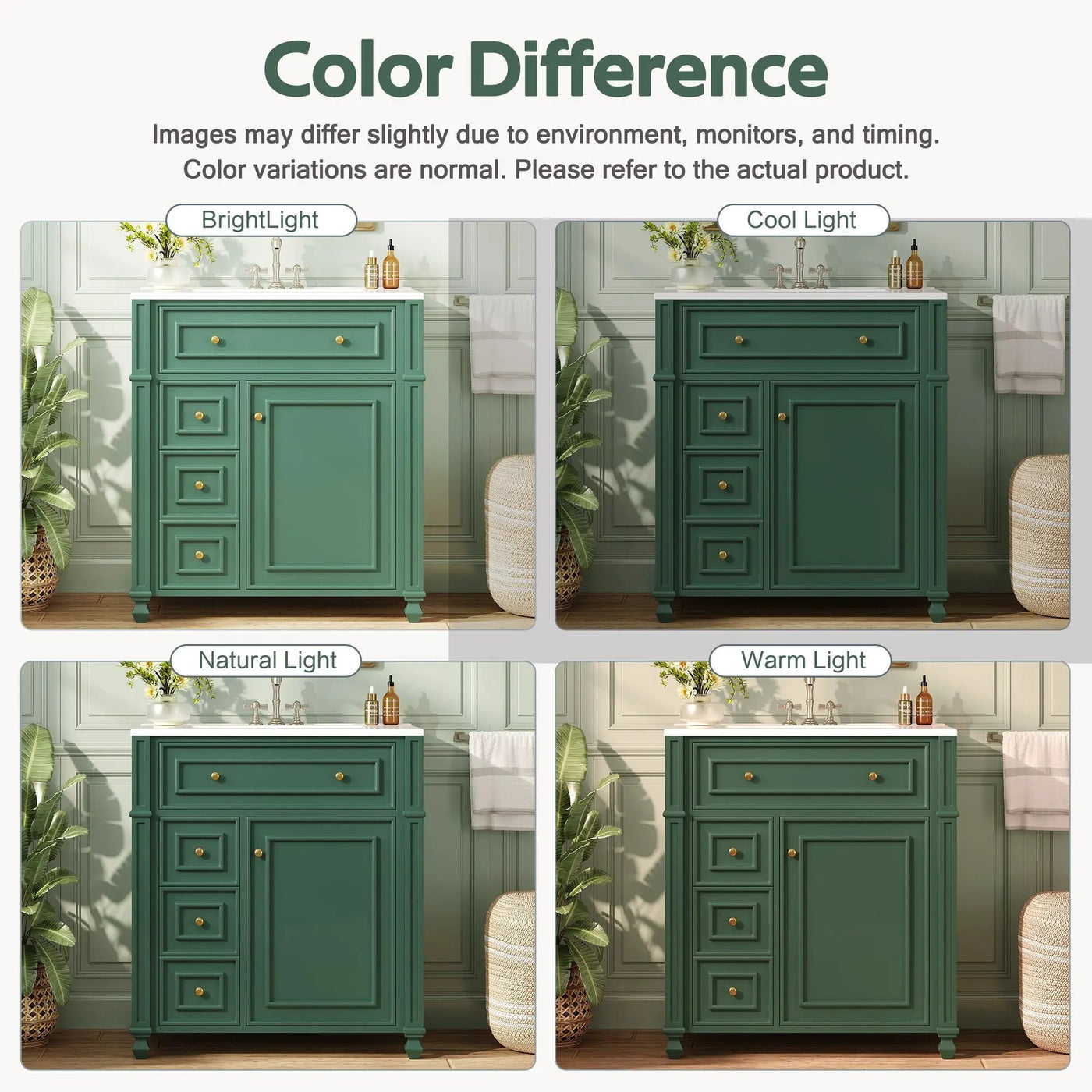 Bathroom Vanity Cabinet With Sink, Soft Close Doors With Door Organizer by HouseOfZazla
