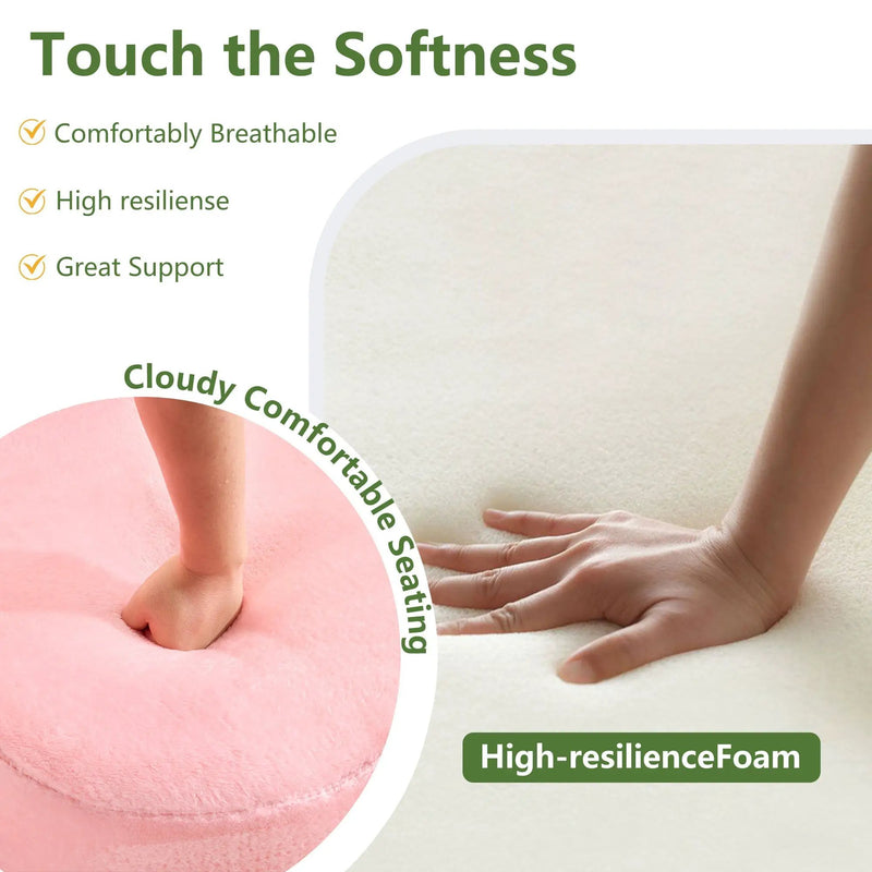 71-Inch Folding Sofa Bed in Pink Chenille with High-Density Foam by HouseOfZazla