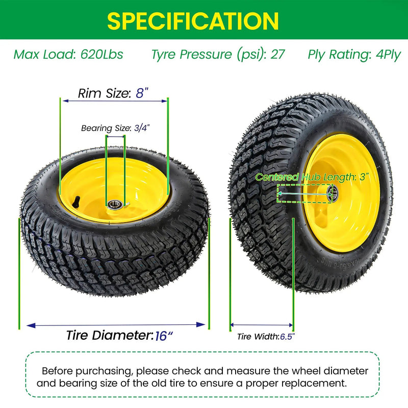Set of 2 Lawn Mower Tires and Wheel Assembly by HouseOfZazla