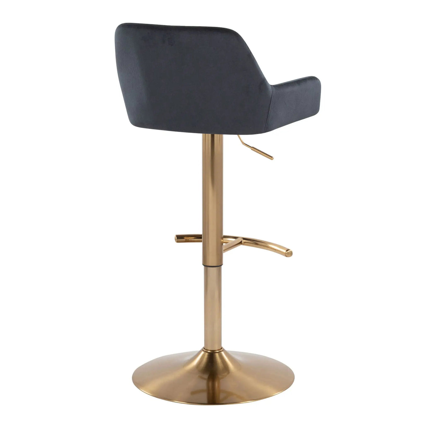 Daniella - Contemporary Adjustable Barstool With Swivel With Rounded T Footrest (Set of 2) by HouseOfZazla