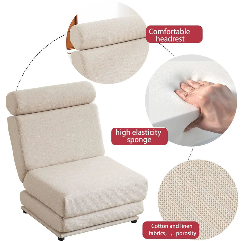 Foldable Single Chair Sofa Bed With Pillow, Easy To Store, Breathable And Wearable by HouseOfZazla