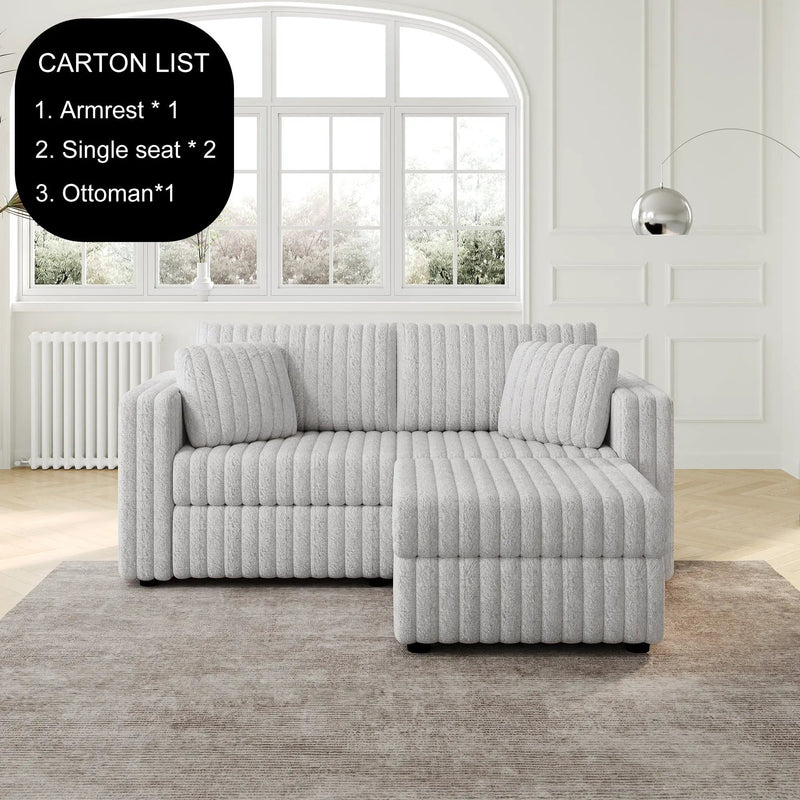 75.6" Soft Modular 2-Person Sofa with Hydraulic Lift by HouseOfZazla