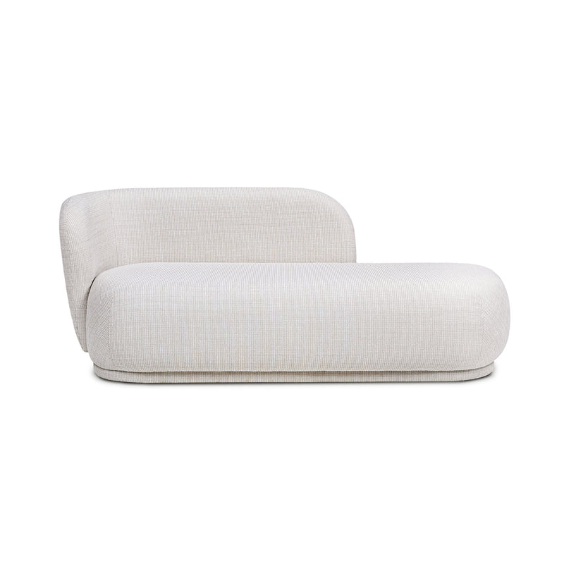Aire 75" RAF Modern Rounded Chaise Lounge with Boucle Upholstery - Stone Light, photo 4 of 10