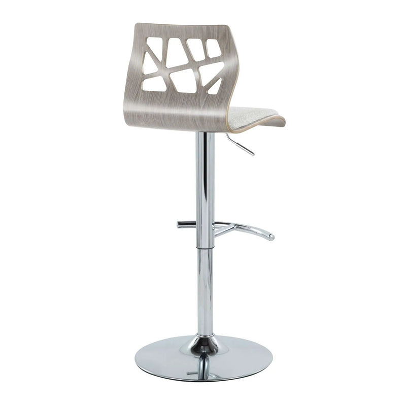 Folia - Contemporary Adjustable Barstool With Swivel With Rounded T Footrest (Set of 2) by Unique Piece Furniture