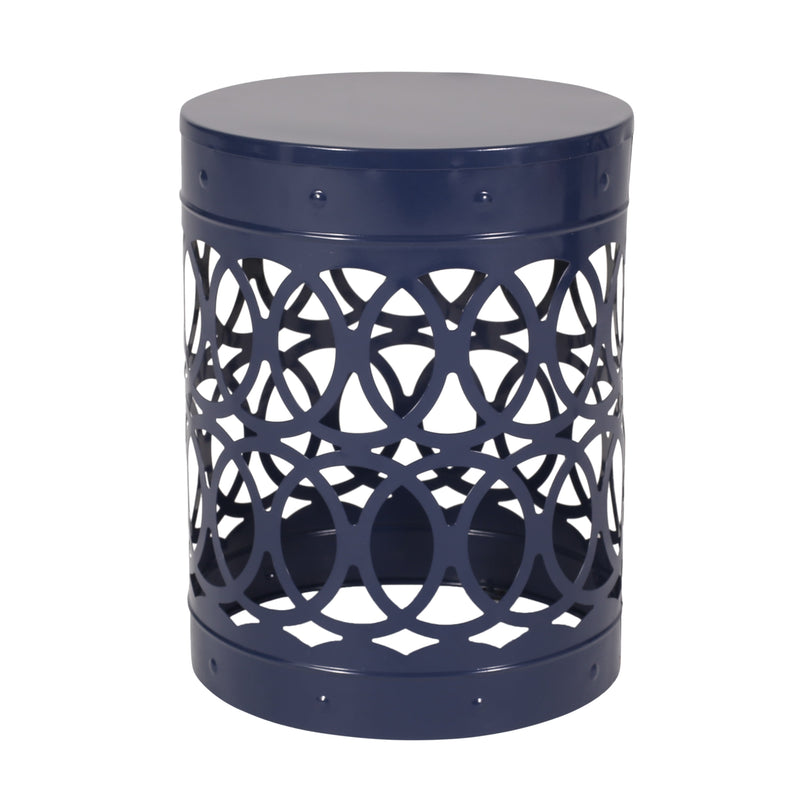 Navy Blue Outdoor Metal Set of 2 End Tables, photo 6 of 10