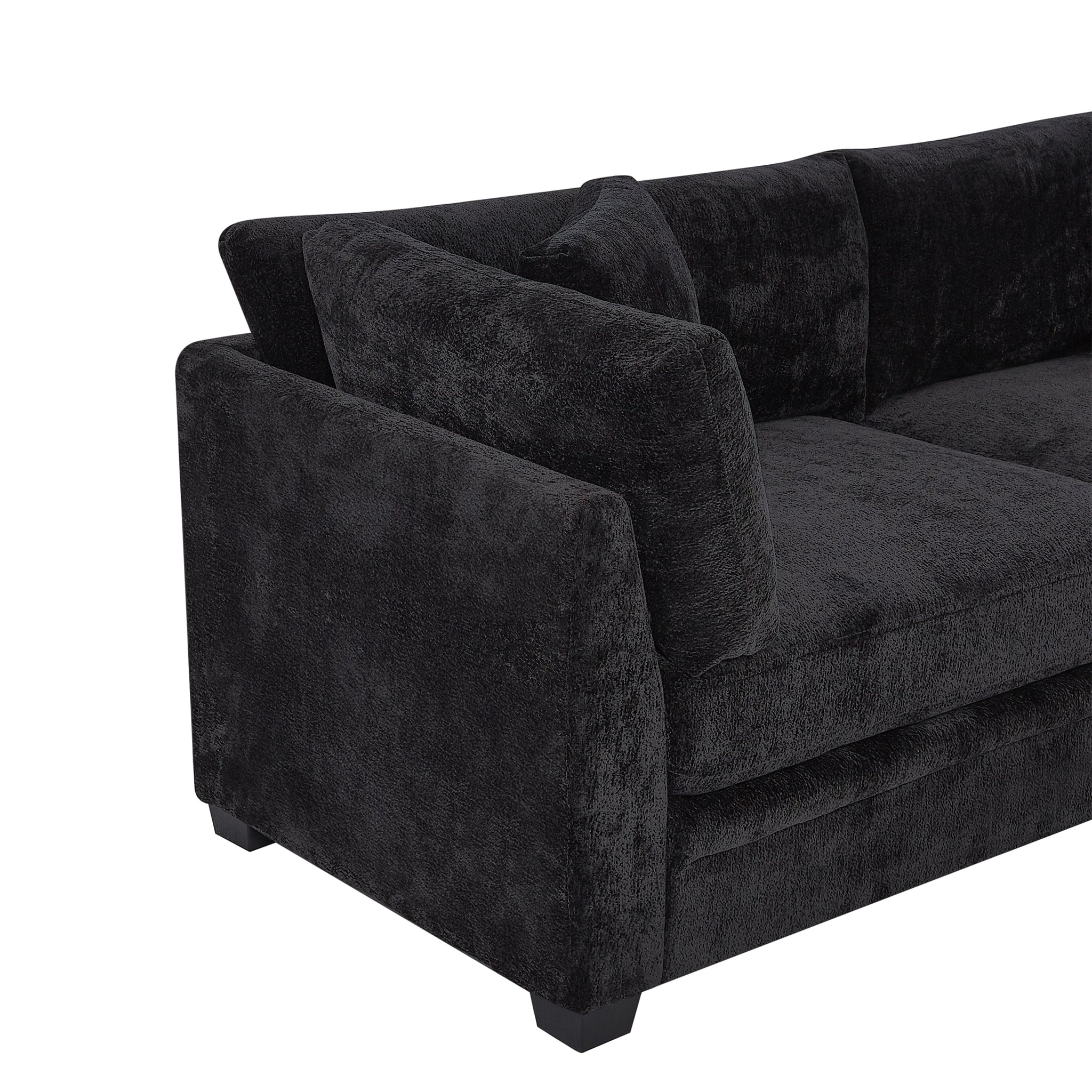 83.50" Modern Flared Arms Sofa (Black) by HouseOfZazla