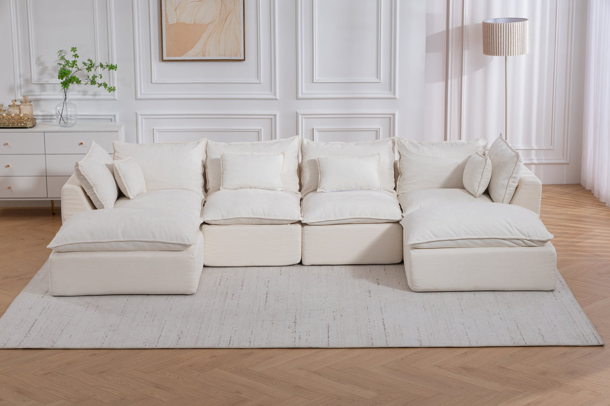 Cloud Couch Oversized Modular Sectional Sofa with Flexible Configuration - Antique White or Grey, photo 3 of 10