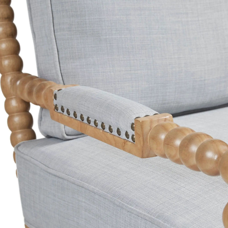 Arm Chair With Open Back Spindle Design, Padded Armrests by Unique Piece Furniture