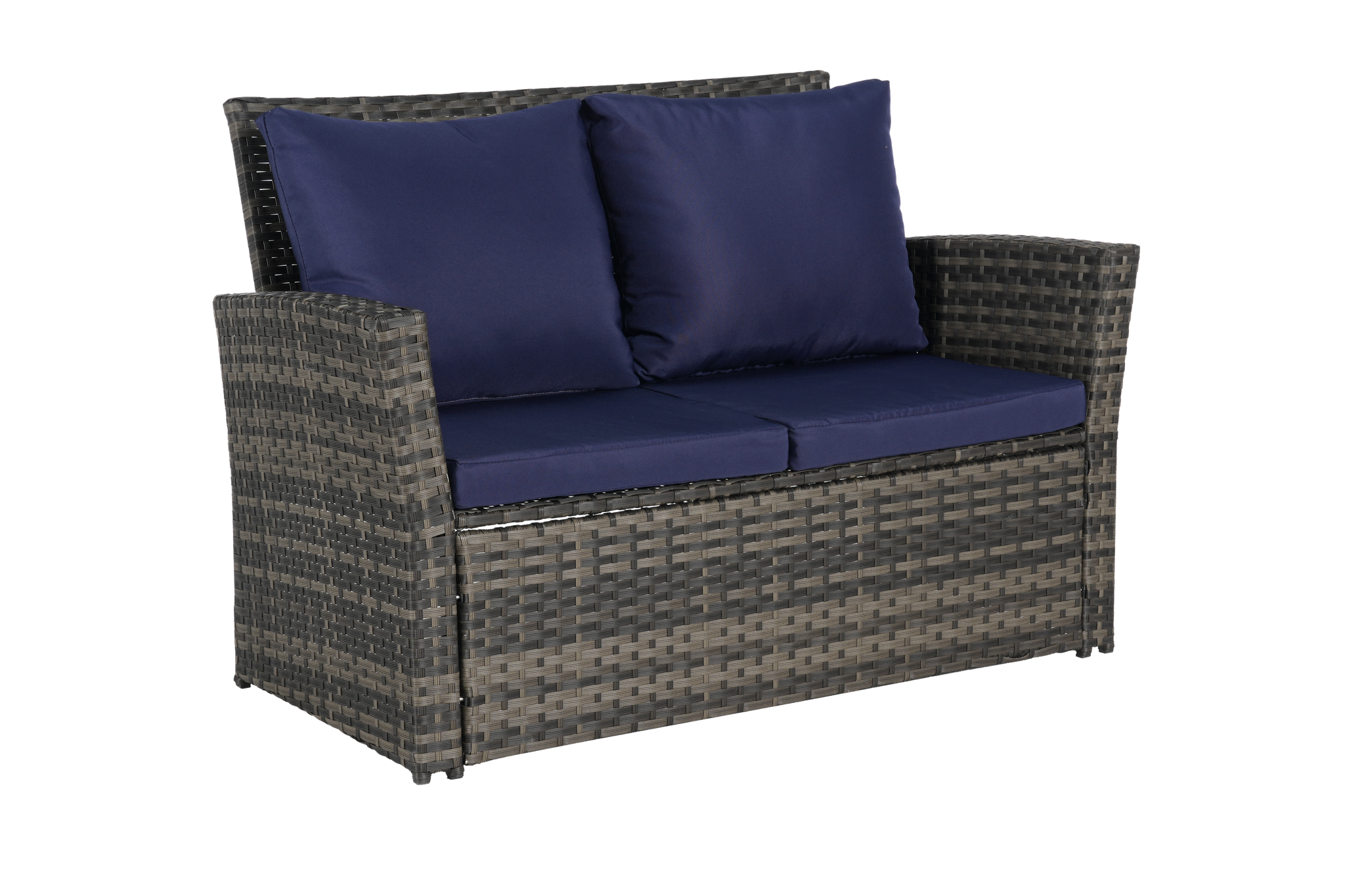 4 Pieces Outdoor Patio Furniture Set with Rattan Chairs and Tempered Glass Table by HouseOfZazla