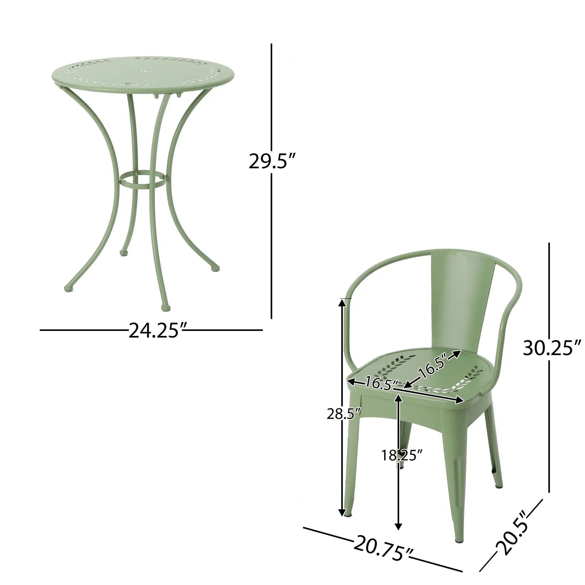 Ambrosia - 3 Piece Bistro Set With Leaf Motifs Top And Seat by HouseOfZazla